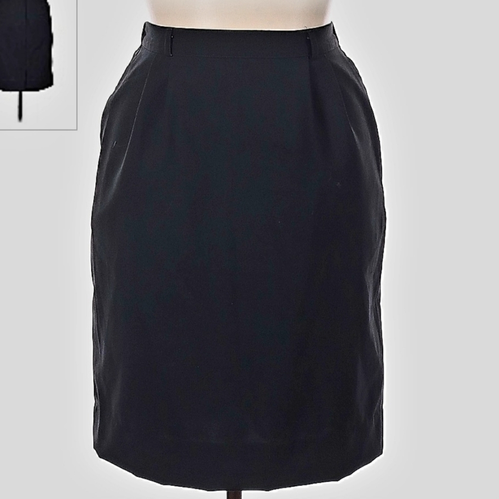 Vintage Liz Baker Essentials Black Career Skirt Women's Size 14 Business Office